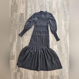 Asos Black Smocked Maternity Dress Size 2